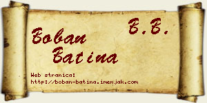 Boban Batina vizit kartica